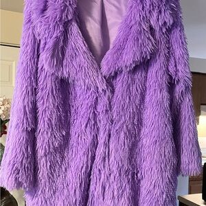 SHEIN Vibrant Purple Light Teddy Jacket